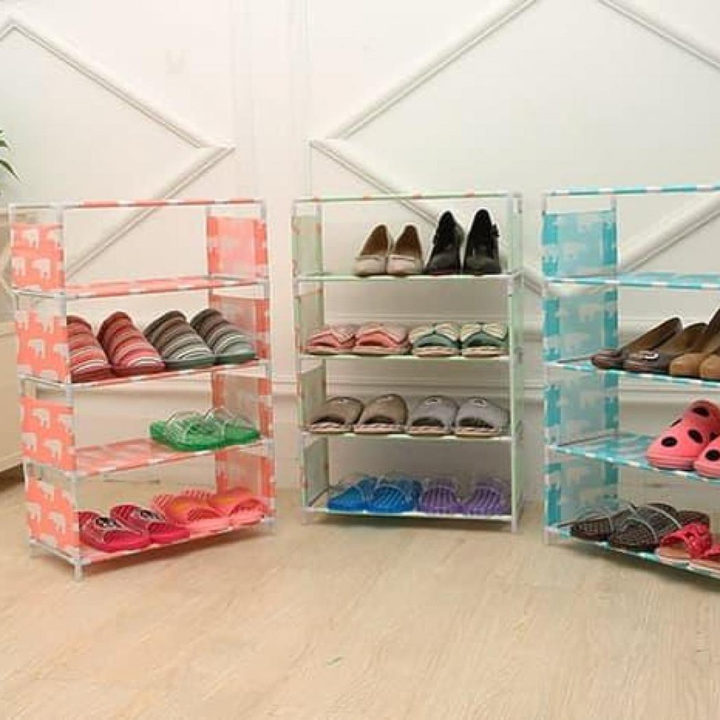 Jual Rak Portable Sepatu Model Motif / Polos Shoes Rack Portable Susun ...