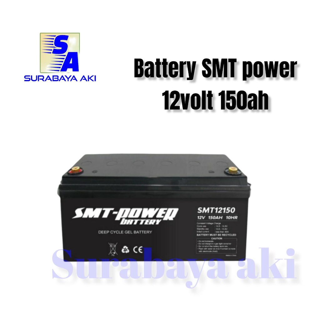 Jual Battery Vrla Aki Kering Deep Cycle Aki Solar Panel 12v 150ah Smt Power 12volt 150ah Smt 7929