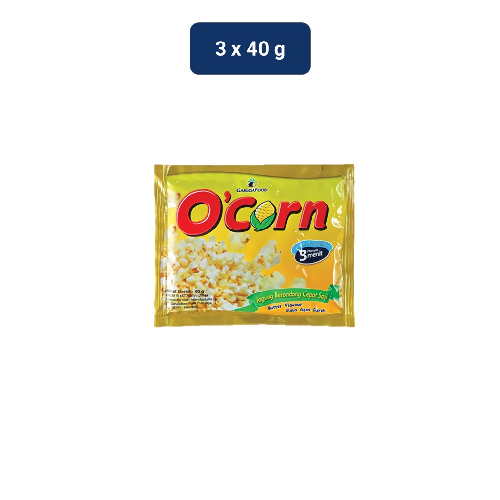 Jual O'Corn Popcorn Instant Rasa Butter 3 x 40 gr | Shopee Indonesia