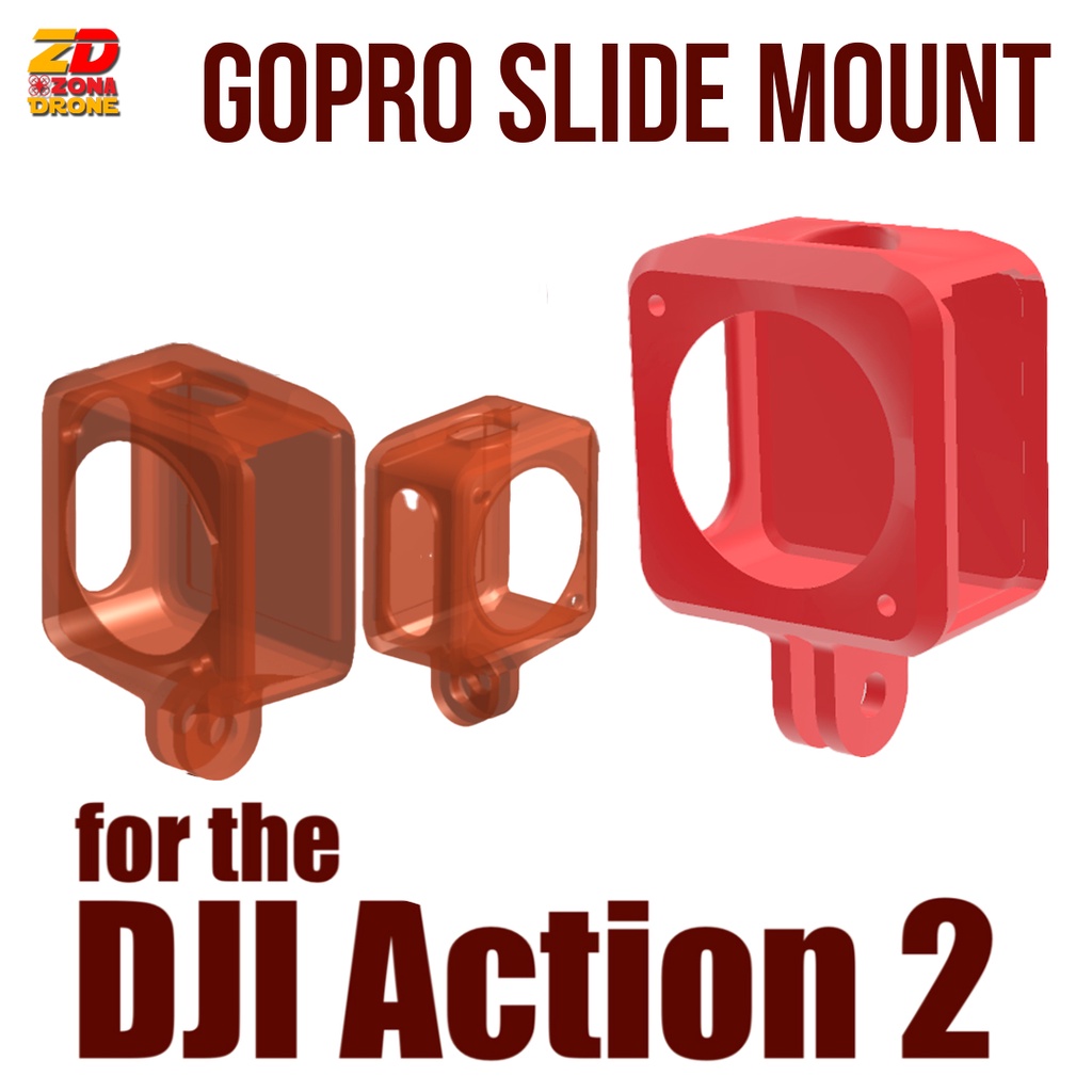 Jual DJI Action 2 Case Universal Slide Gopro Mount Base FPV Drone 3D ...
