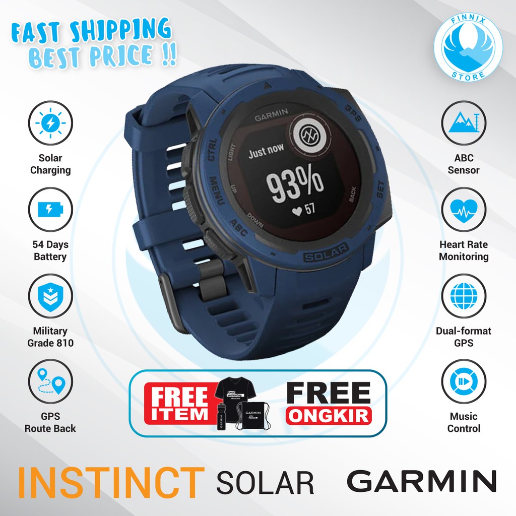 Jual GARMIN Instinct Solar GPS Running Smartwatch Garansi Resmi