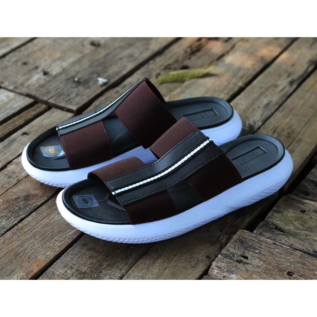 BM Sandal Kulit Pria Casual Sandal Kulit Sapi Asli Sandal Pria Branded
