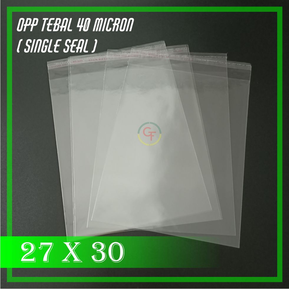 Jual 27x30 PLASTIK OPP TEBAL (SINGLE SEAL) | Shopee Indonesia