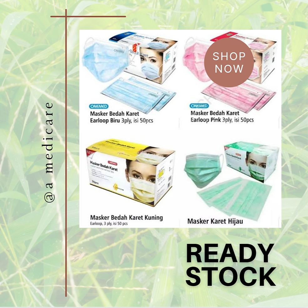 Jual MASKER KARET ONEMED 3 PLY ISI 50 MASKER EARLOOP DOKTER MEDIS ...