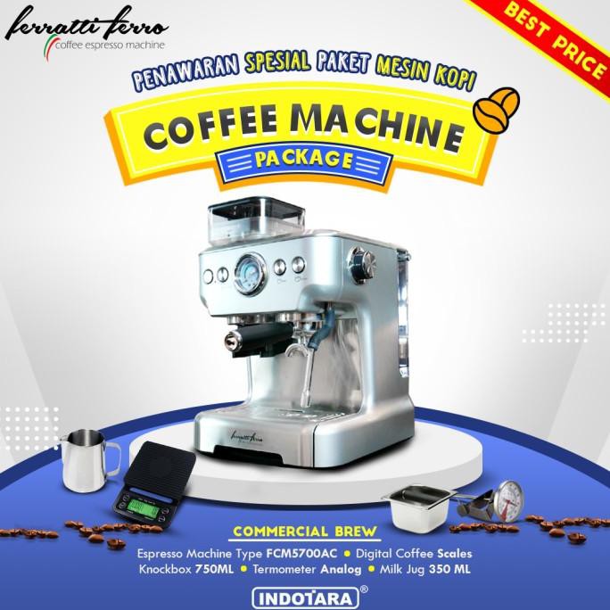 Jual Paket Mesin Kopi Espresso Ferratti Ferro Fcm-5700Ac - Commercial ...