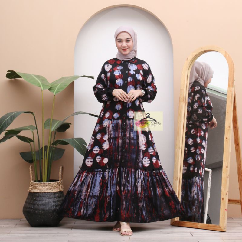 Jual Terbaru Gamis Rayon Premium Homey Dress Candi Mekar Gamis Twill