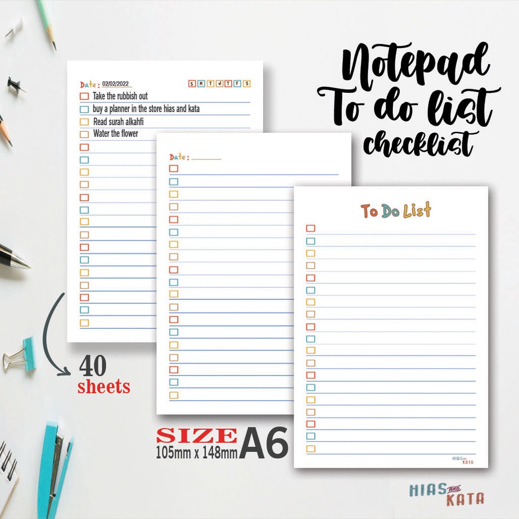 Jual Notepad To Do List Checklist Memo book Buku Memo catatan size A6 ...