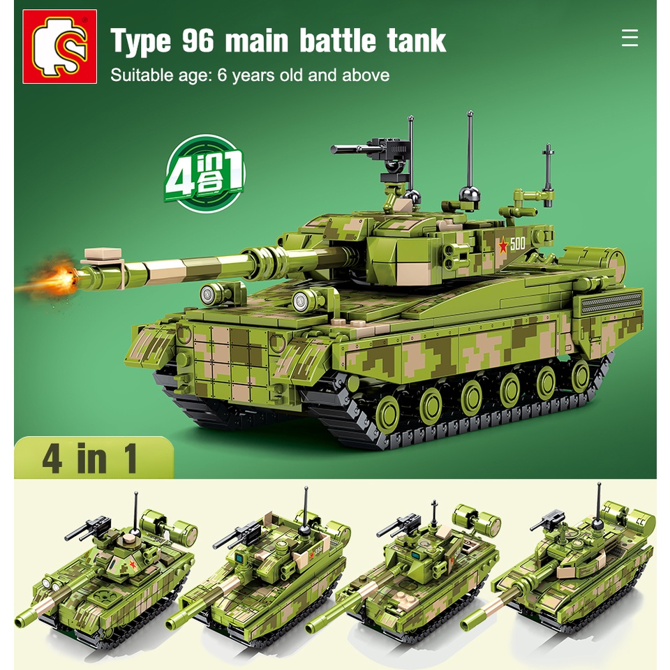 Jual Brick Tank Sembo 203101 - 203104 Type 96 Main Battle Tank Set 4 in ...
