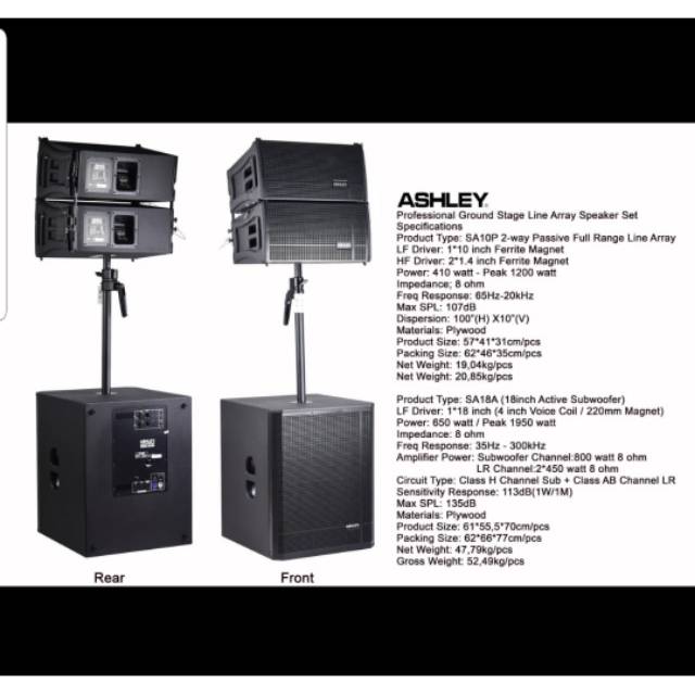 Jual SPEAKER STAGE LINE ARRAY ASHLEY SA18A&SA10P2 ( 10INCH&18INCH ...