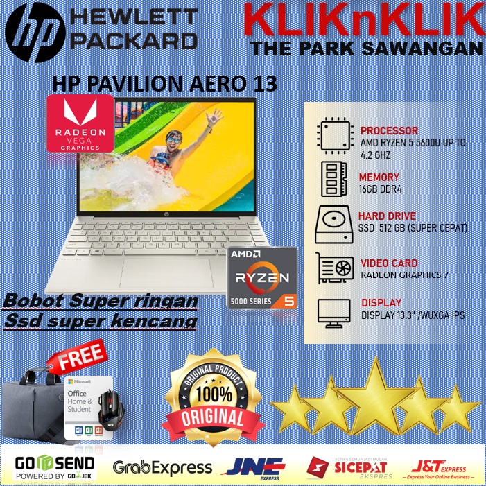 Jual LAPTOP RINGAN HP PAVILION AERO 13 BE0000AU RYZEN 5 5600U 16GB ...