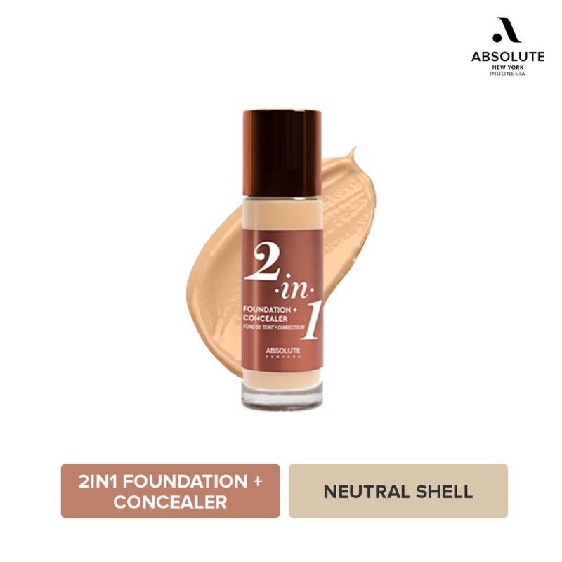 Jual Absolute New York 2 In 1 Foundation + Concealer | Shopee Indonesia