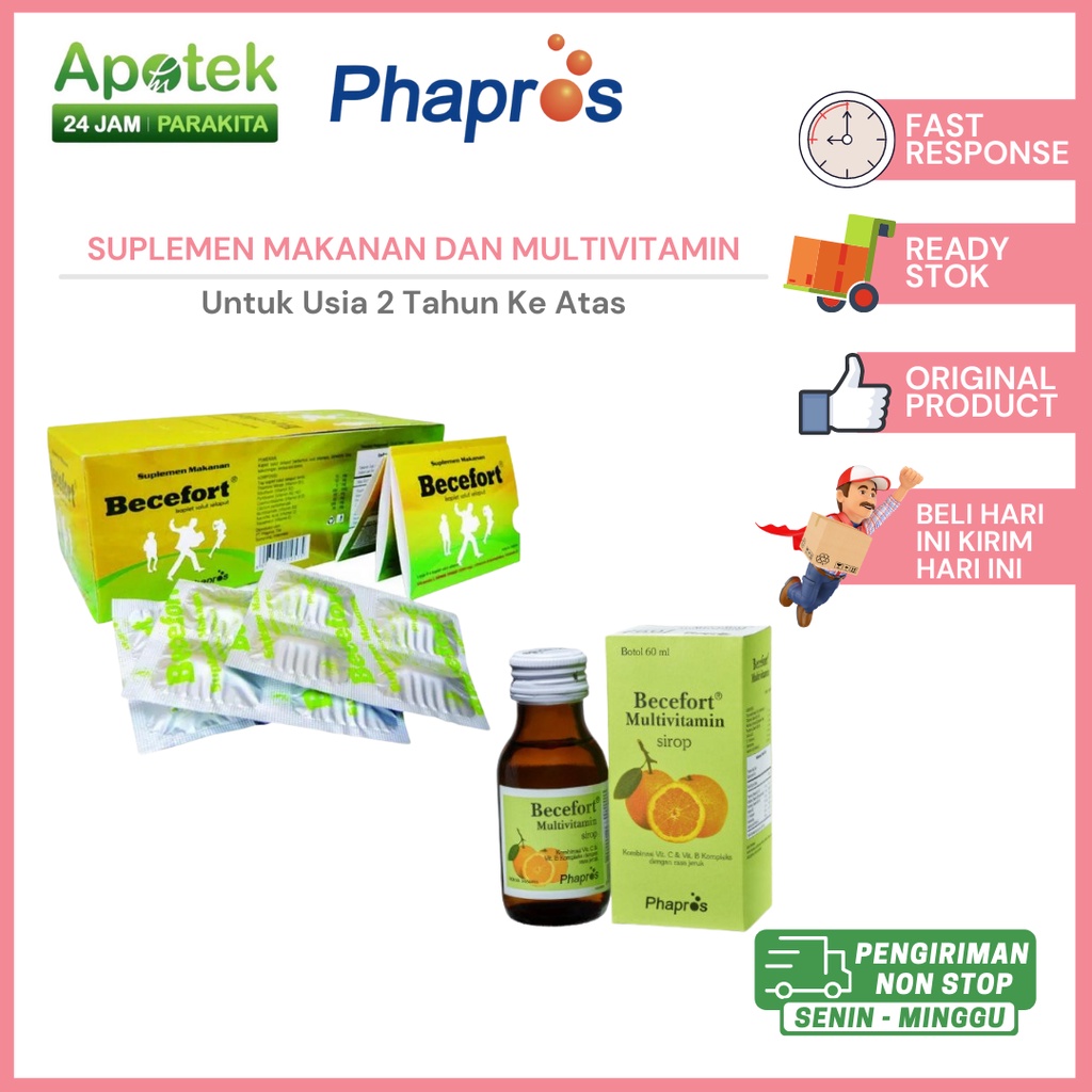 Jual Becefort Multivitamin Untuk Masa Penyembuhan Dan Masa Pertumbuhan ...