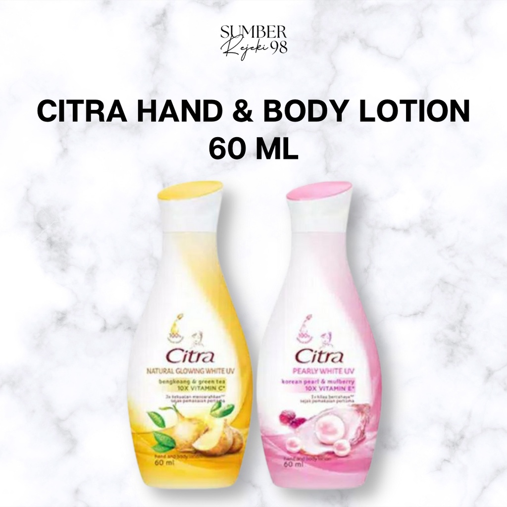 Jual Citra Hand Body Lotion 60ml Citra Bengkoang Natural Glow Uv Citra