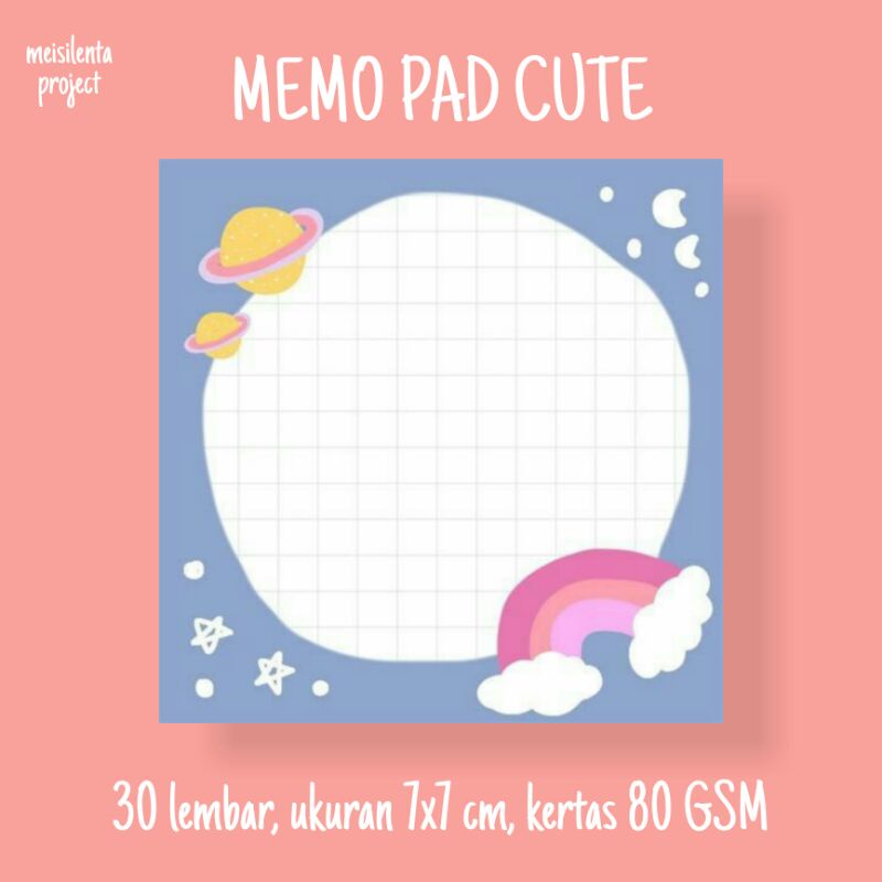 Jual BLUE SKY MEMO PAD PELANGI / MEMO SHEETS / MEMO KAWAI / NOTES CATATAN Shopee Indonesia