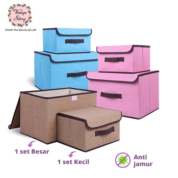 Jual Storage Box Kotak Penyimpanan Baju Pakaian Organizer Serbaguna Set