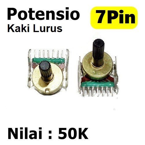 Jual Potensio Putar Bulat K Mono Kaki Lurus Pin Drat Tiang Potentio