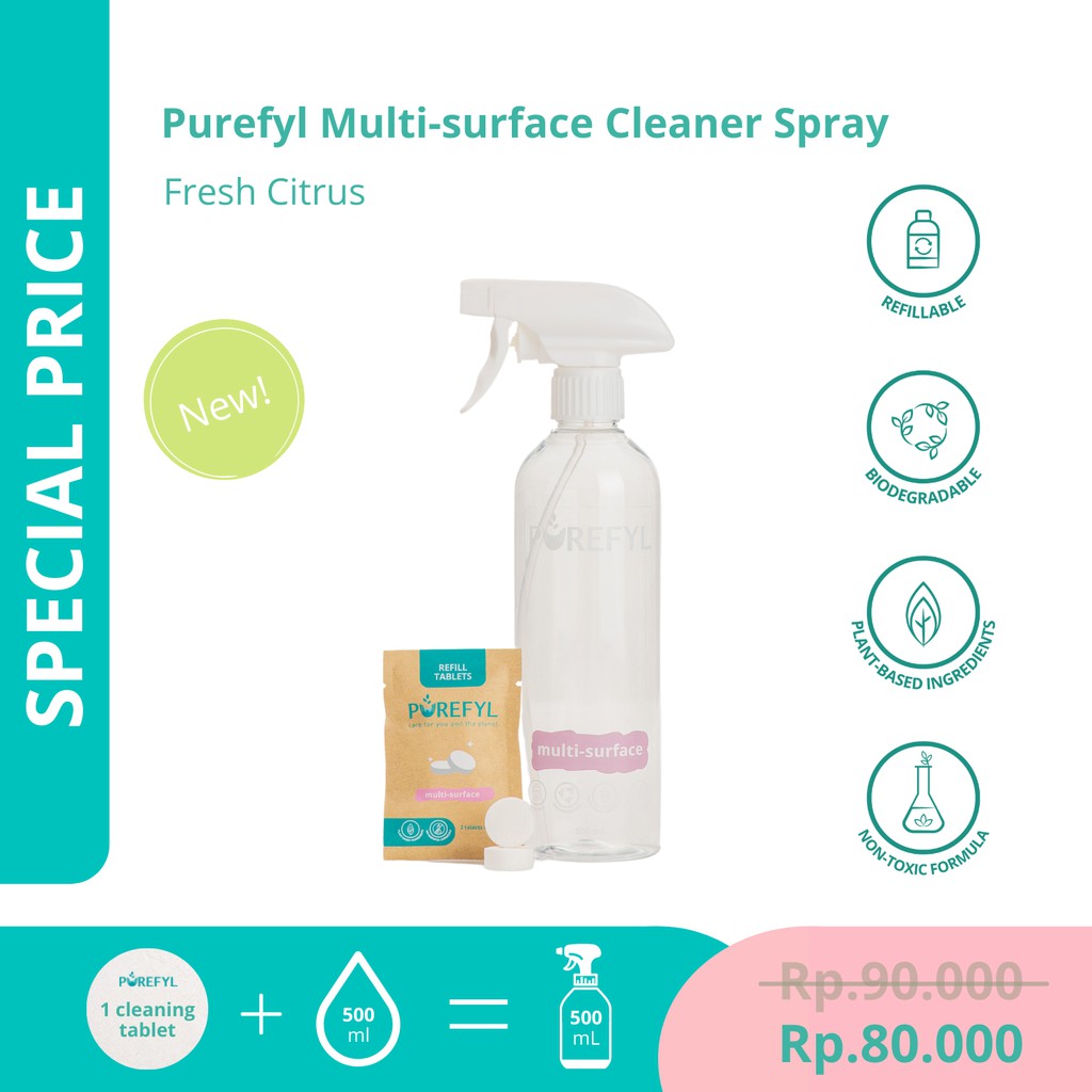 Jual Purefyl Multi-Surface Cleaner Spray (2 tablets X 500 mL) | Shopee ...