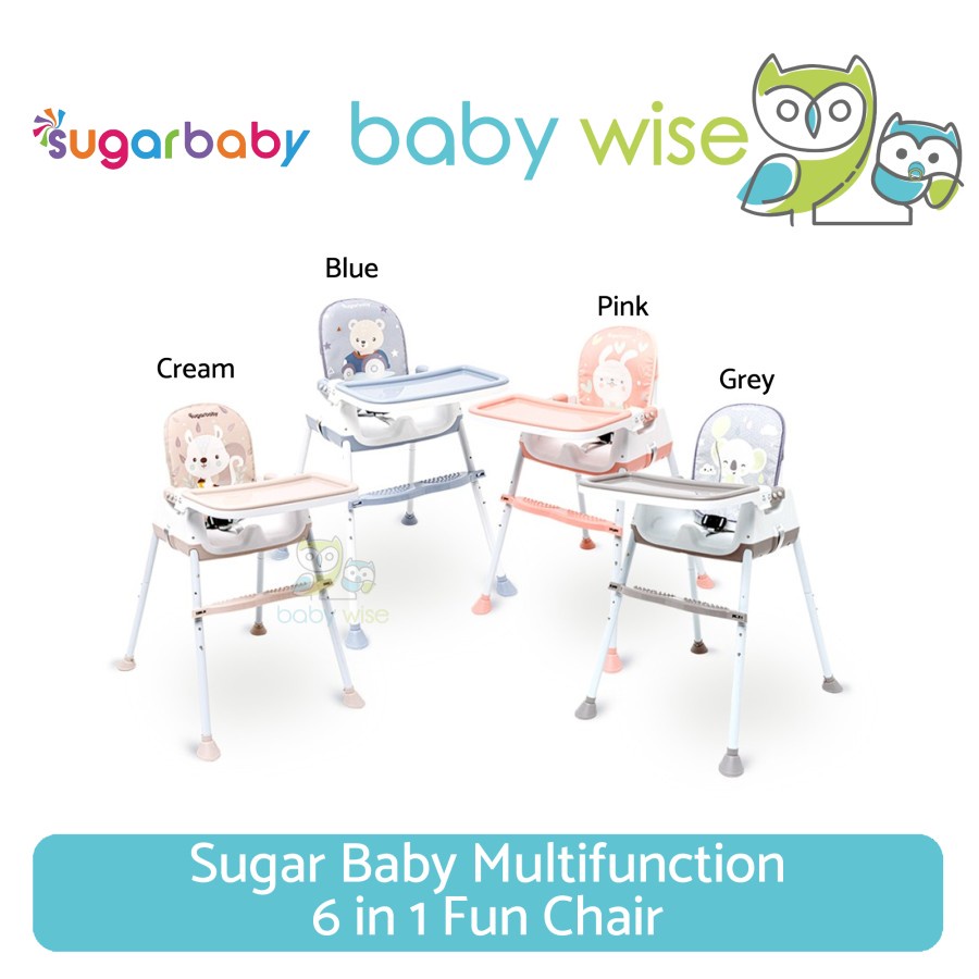 Jual Sugar Baby Multifunction 6 in 1 Fun Chair Booster Seat Table Meja Kursi Makan Anak Bayi Roda Shopee Indonesia