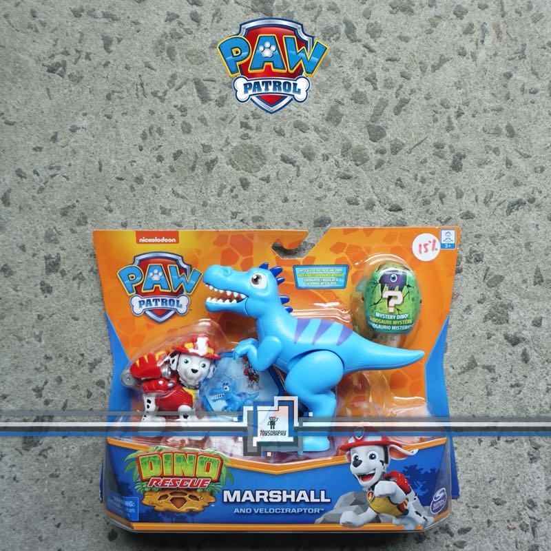 Jual Paw Patrol Dino Rescue Marshall And Velociraptor Dinosaur Mystery ...