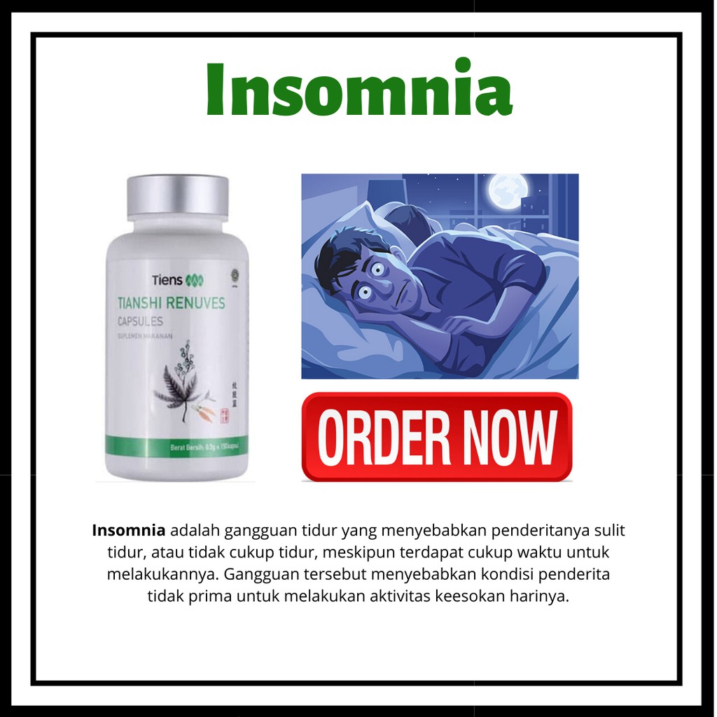 Jual Tiens Obat Susah Tidur Insomnia Gangguan Tidur Renuves