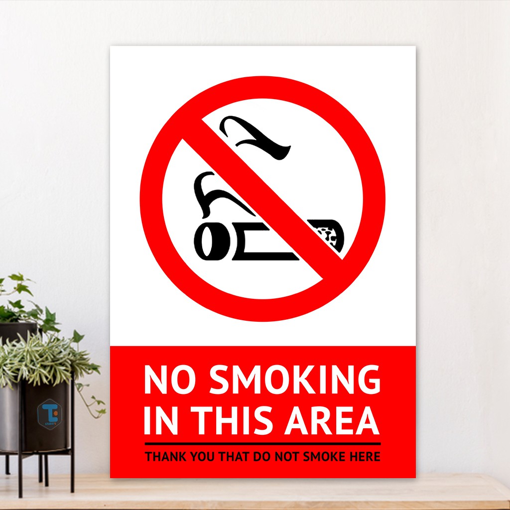 Jual Poster Sign No Smoking On This Area Hiasan Dinding Wall Decor