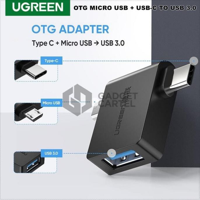 Jual UGREEN 30453 OTG MICRO USB TYPE C TO USB ON TO GO CONVERTER ...