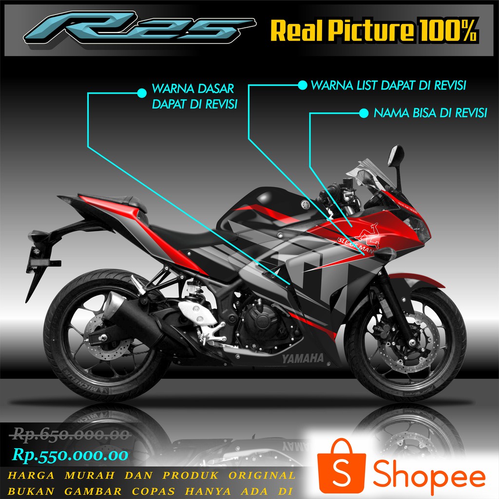 Jual DECAL R25 FULL BODY FREE DESIGN BAHAN PREMIUM TERBARU 2020 ...