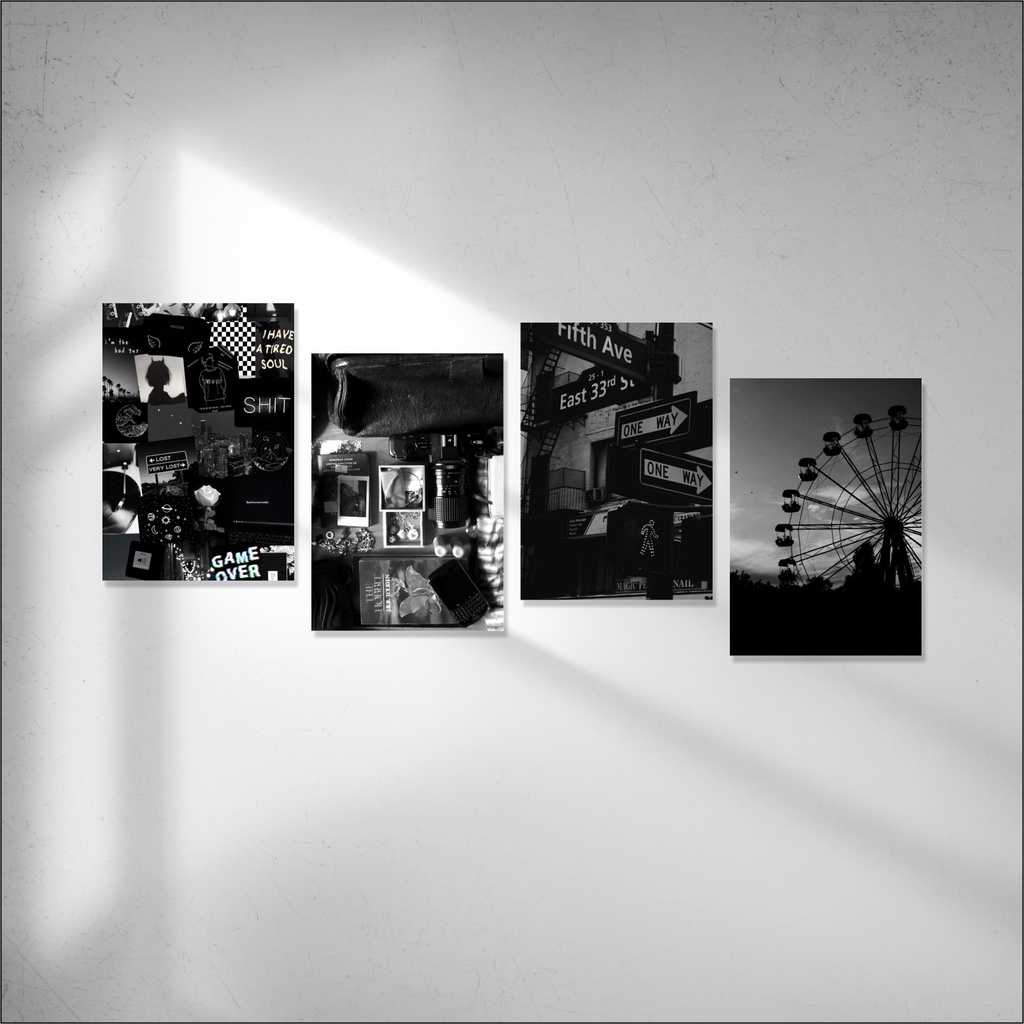 Jual Poster Dinding Hitam Putih Estetik Art Papper Aestethic Black And