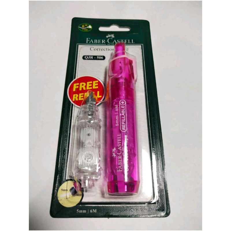 Jual FaberCastell Correction Tape QJR 506Barrel pink + 1 Refill