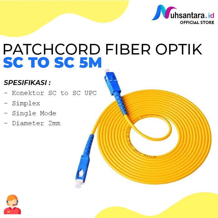 Jual Kabel Patchcord SC SC UPC 5m Fiber Optik Single Mode Patch Cord SC ...