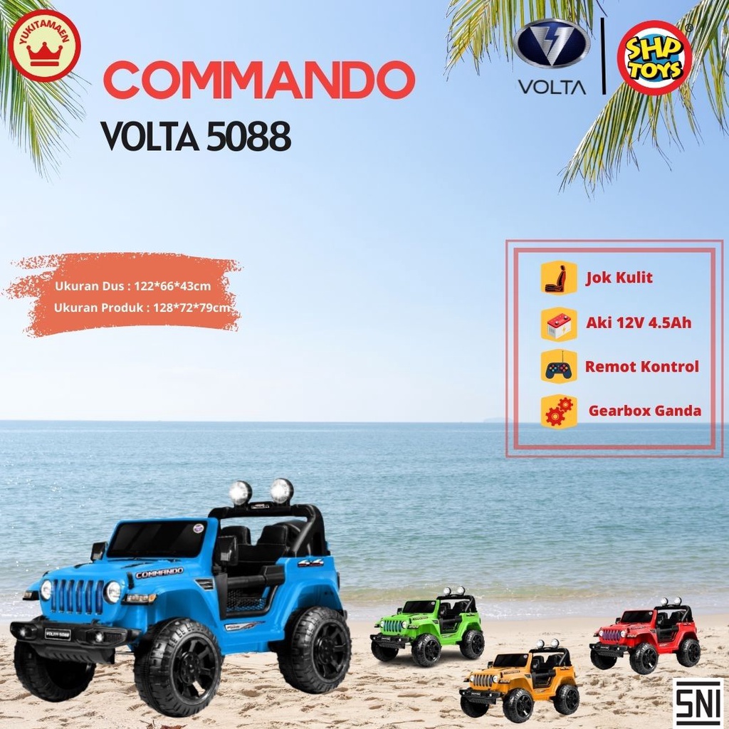 Jual Mainan Mobil Aki Anak Jeep Commando SHP Volta 5088 Rotator with ...