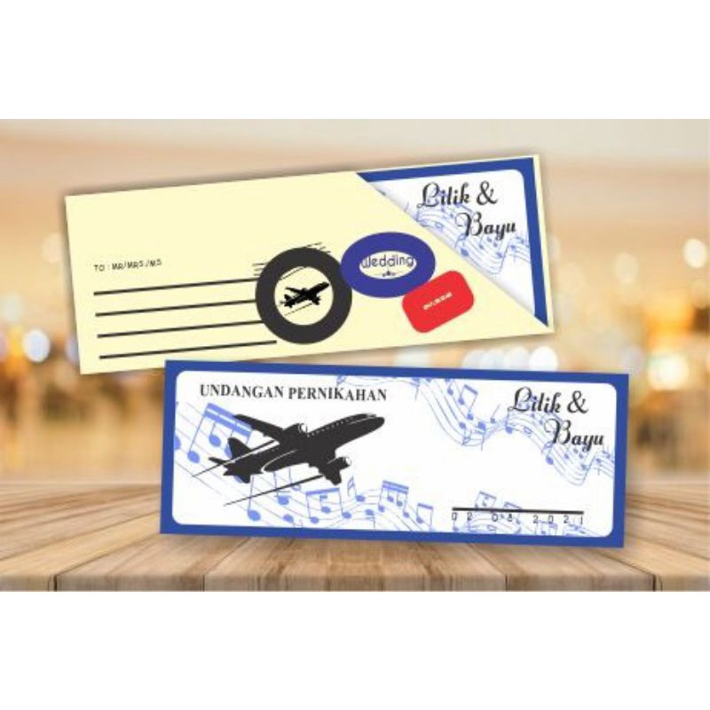 Jual Undangan Tiket Amplop Boarding Pass | Shopee Indonesia