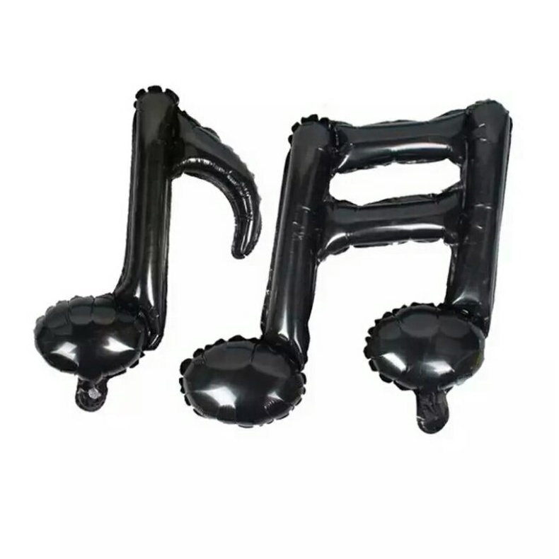 Jual Balon foil note music single & double / balon nada melodi music ...