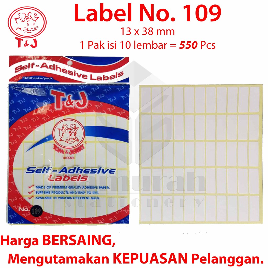 Jual Label Stiker Tom & Jerry / Sticker Tempel TJ No 99 100 103 104 105 ...