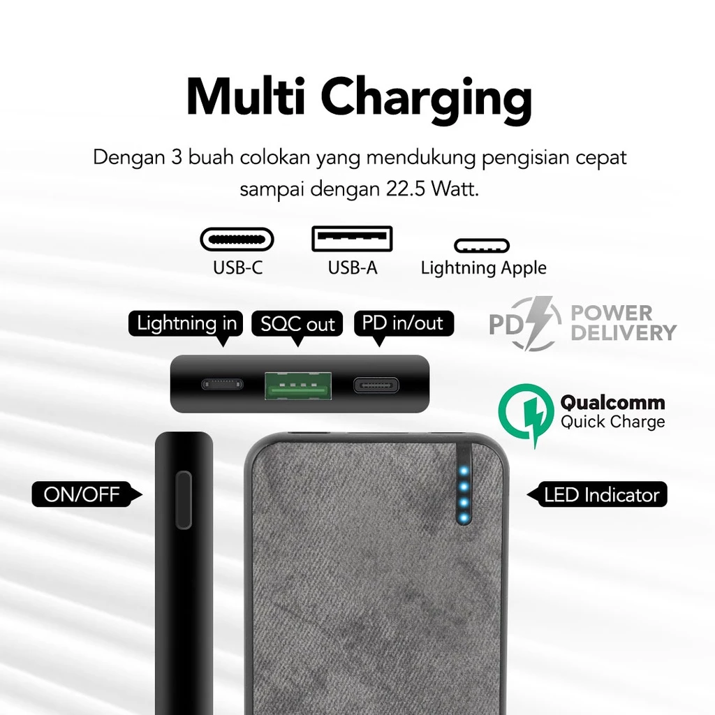 MICROPACK- 100% ORIGINAL POWERBANK ANTI BACTERIAL 10.000mAh SUPER FAST CHARGING - (PB-1020)