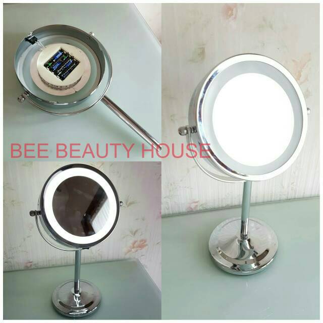 Jual Cermin Makeup Kaca Rias Lampu Led Stainless Steel Sisi Shopee Indonesia