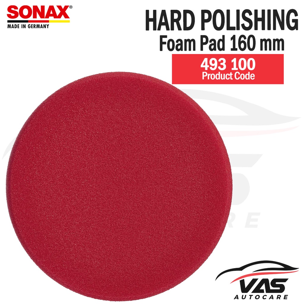 SONAX Red Hard Polishing Pad - 160mm Heavy Duty Paint Correction Pad For Automotive Detailing