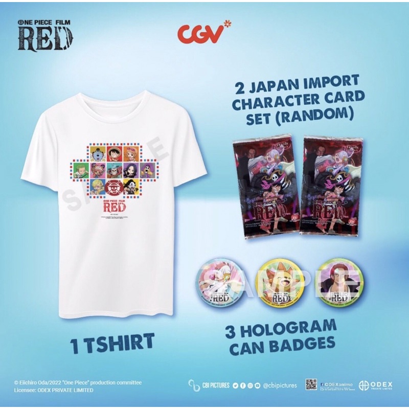 Jual OFFICIAL MERCH ONE PIECE RED FANS SCREENING (3 HOLO BADGE ...