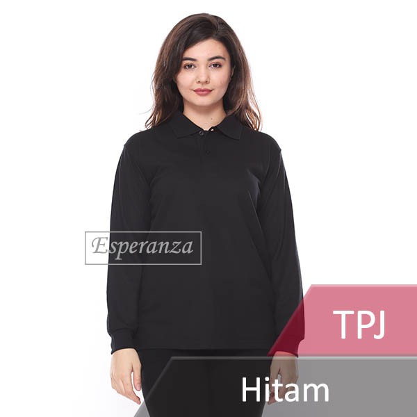 Jual Kaos Polo Shirt Lengan Panjang Esperanza - TPJ Hitam | Shopee ...