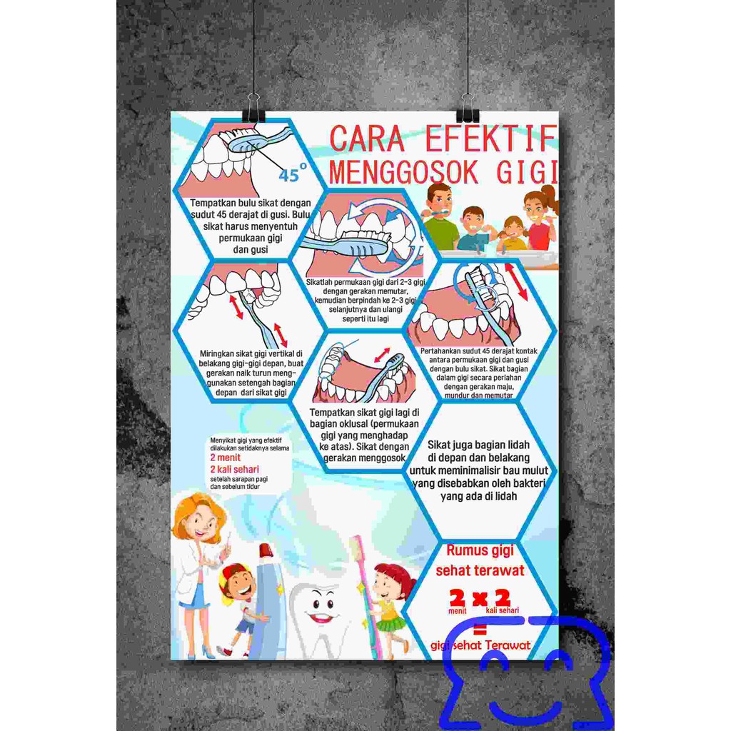 Jual SUPER BIG POSTER KESEHATAN GIGI 60cm X 90cm Tinta Tebal Kertas ...