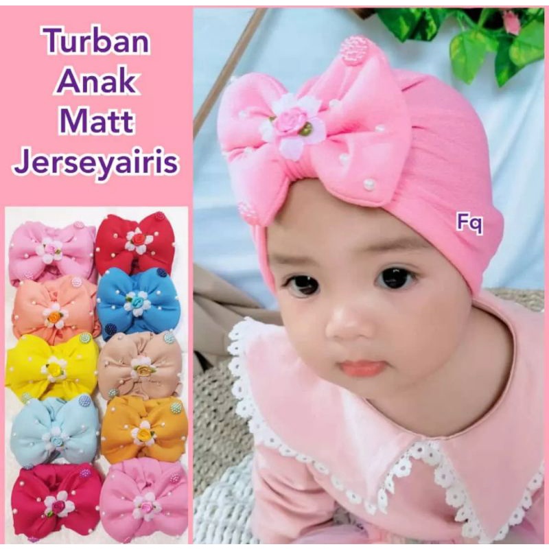 Jual [COD] Turban Bayi Valerie Pita Bunga Mutiara Bahan Jersey Airis ...