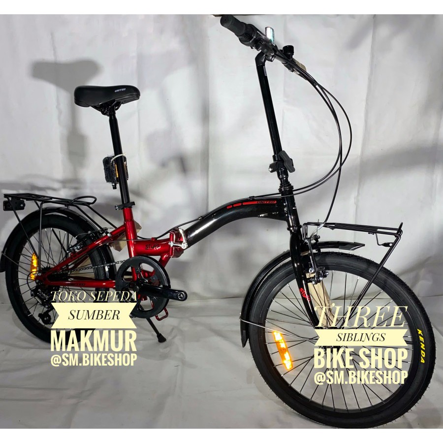 Jual SEPEDA LIPAT UNITED STYLO 20 INCH 5 SPEED WARNA HITAM MERAH ...