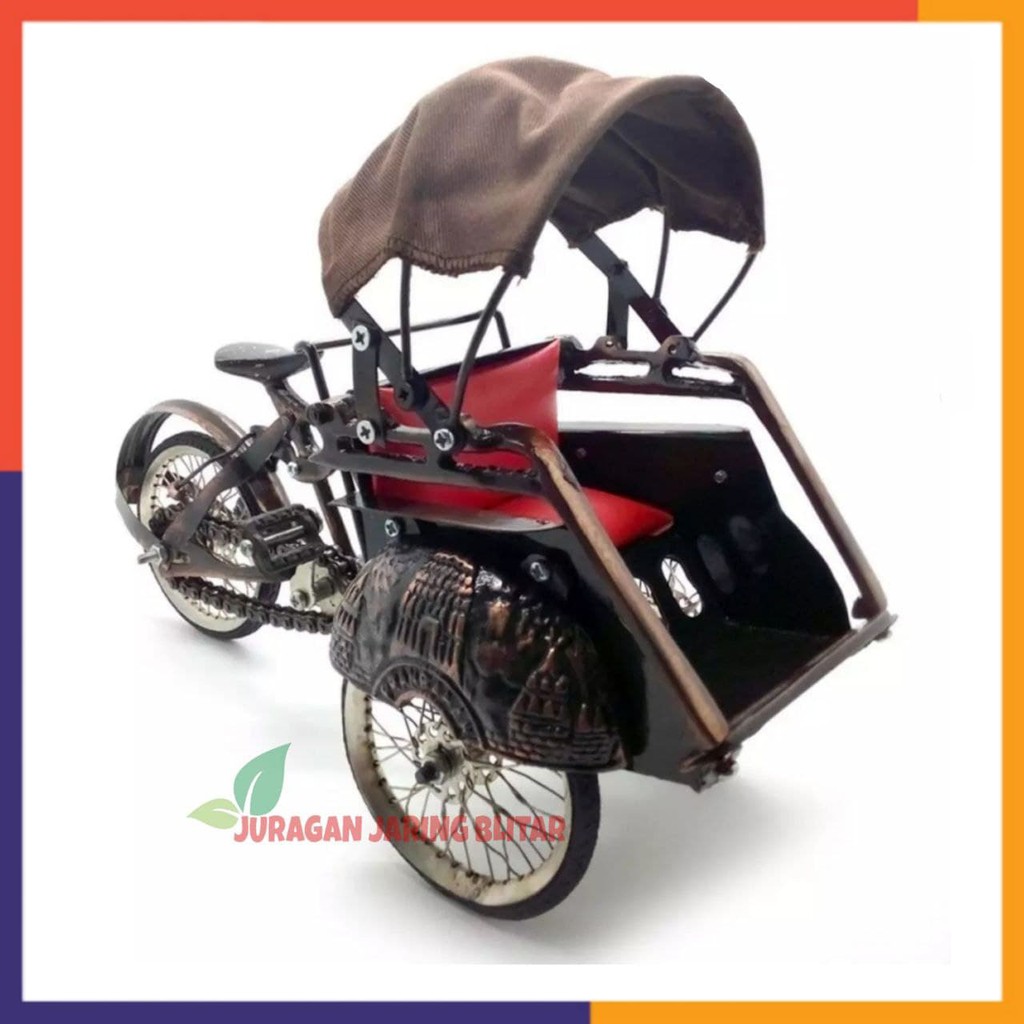 Jual Miniatur Becak Tradisional | Becak Jawa | Miniatur Becak Jogja ...
