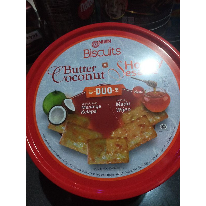 Jual Nissin biscuits butter coconut&honey sesame 345g | Shopee Indonesia