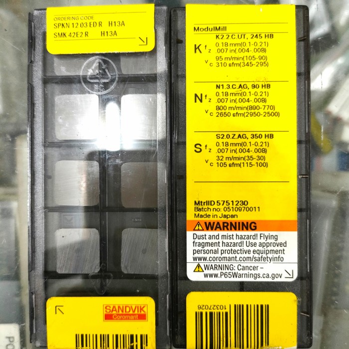 Jual INSERT SPKN 1203EDRM H13A SMK 42ER2 SANVIK ORIGINAL MADE IN JAPAN ...