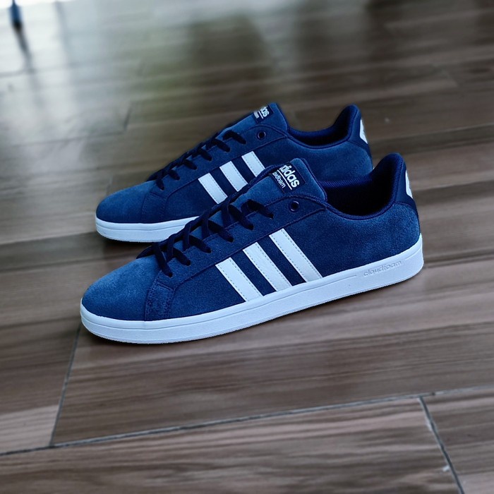 SEPATU ADIDAS NEO ADVANTAGE CLOUDFOAM SUEDE NAVY WHITE ORIGINAL TERMURAH