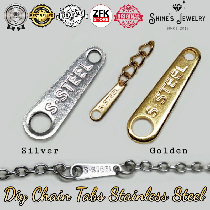 Jual DIY Chain Tabs Charm Connector Rantai Sambung Stainless Steel ...