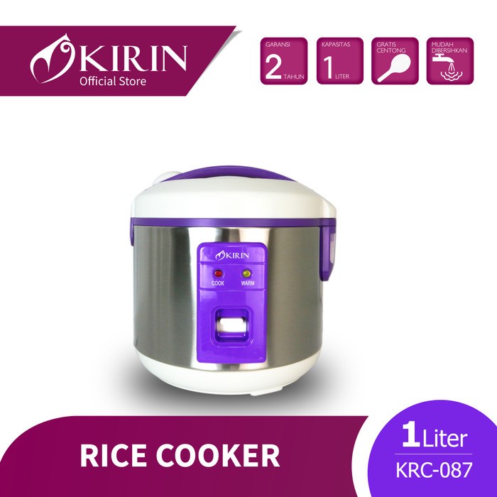Jual KRC 087 KIRIN RICE COOKER WARNA - Hijau, Merah, Biru, Ungu, Kuning ...