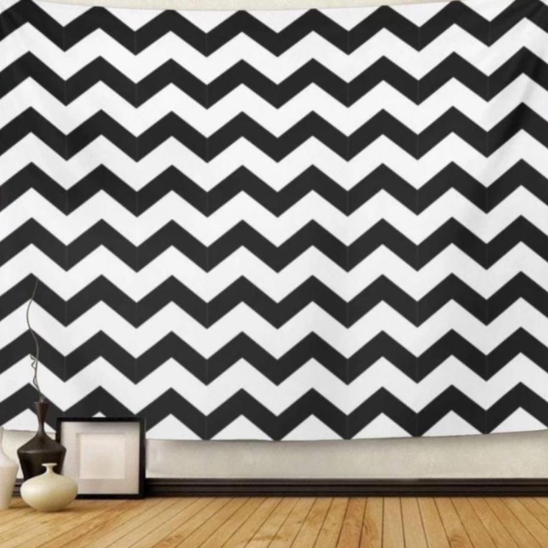 Jual Wallpaper sticker dinding motif zig-zag salur 10m x 45cm | Shopee
