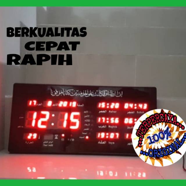 Jual JAM DIGITAL AZAN LED Jadwal Solat Jam LED Mushola Adzan&Iqomat ...